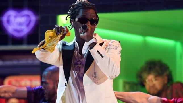 Le rappeur Young Thug sur scène durant la 61e cérémonie des Grammy Awards, le 10 février 2019 à Los Angeles