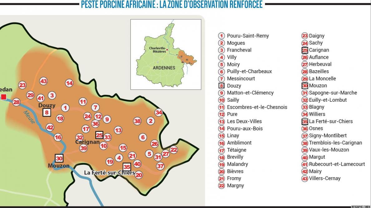 Peste Porcine Africaine La Carte Des Communes Ardennaises Ou Il