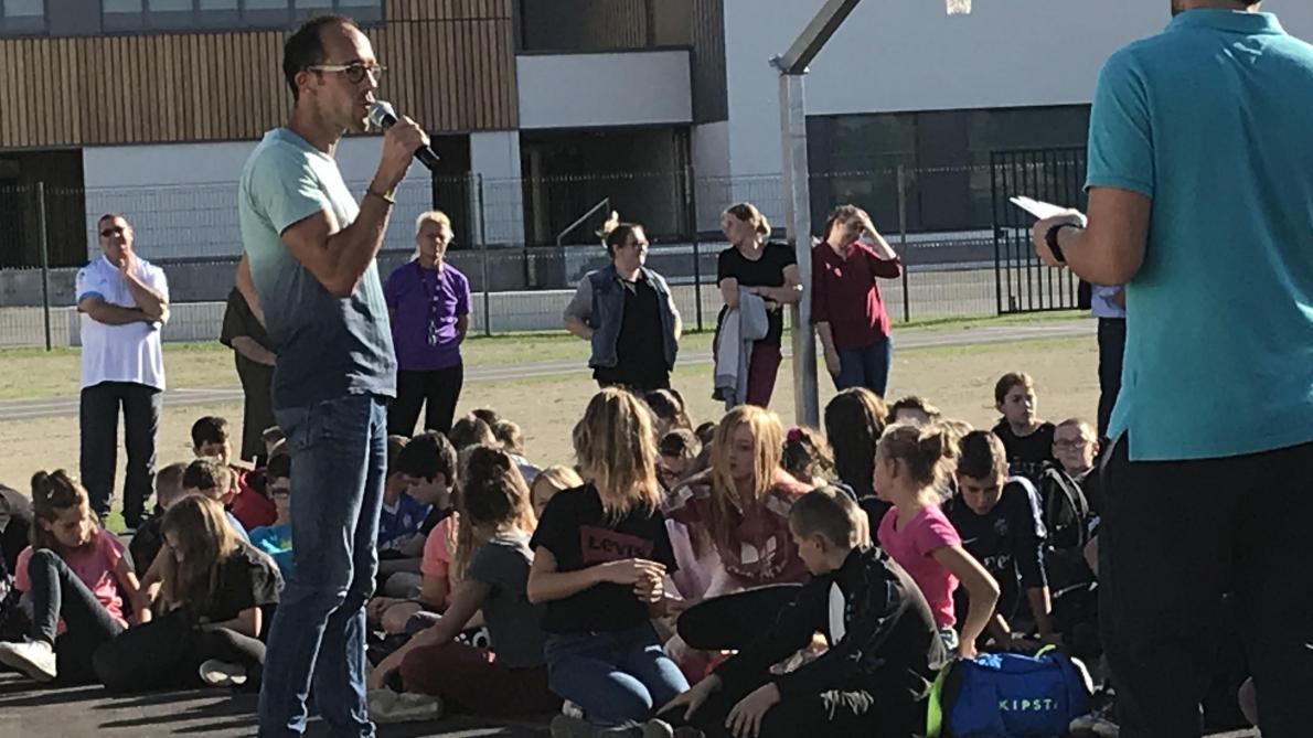 Yohann Diniz parrain du collège LouisPasteur de SermaizelesBains