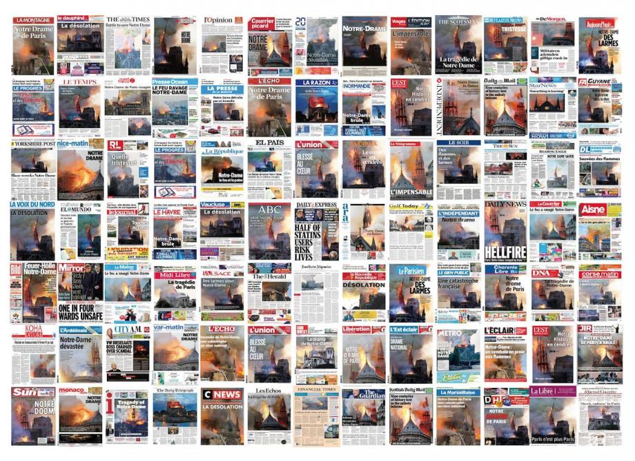La Presse Du Monde Entier Met Notre Dame De Paris En Flammes A Sa Une
