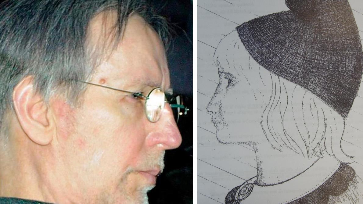 Michel Fourniret et le dessin qu’il présente comme un autoportrait. Le psychiatre y voit celui d’une possible victime.