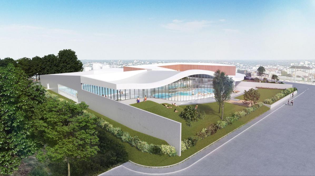 la premiere pierre du centre aquatique de vitry le francois est posee