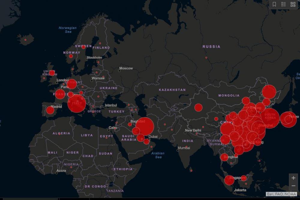Coronavirus Une Carte Interactive Informe De La Propagation En Temps Reel