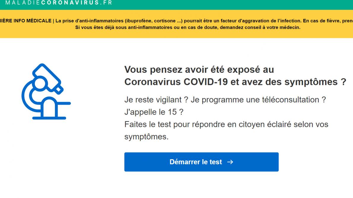 Coronavirus un site permet d’évaluer ses symptômes et s’orienter