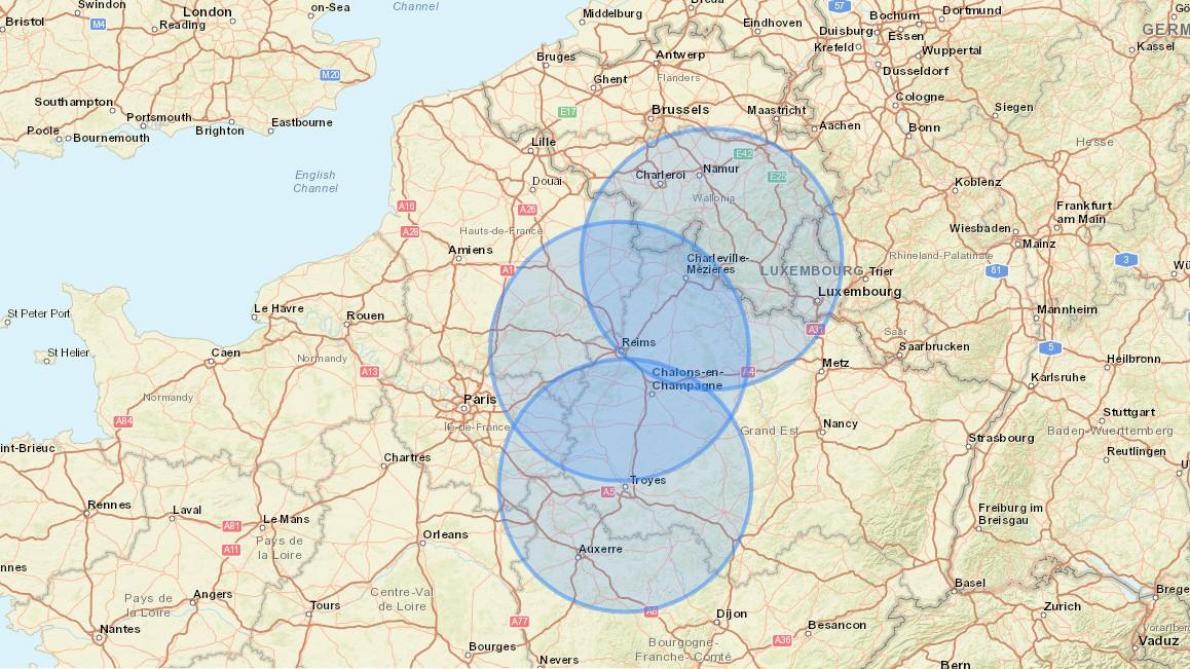 Deconfinement Visualisez La Zone Des 100 Kilometres Autour De Chez Vous Sur Une Carte