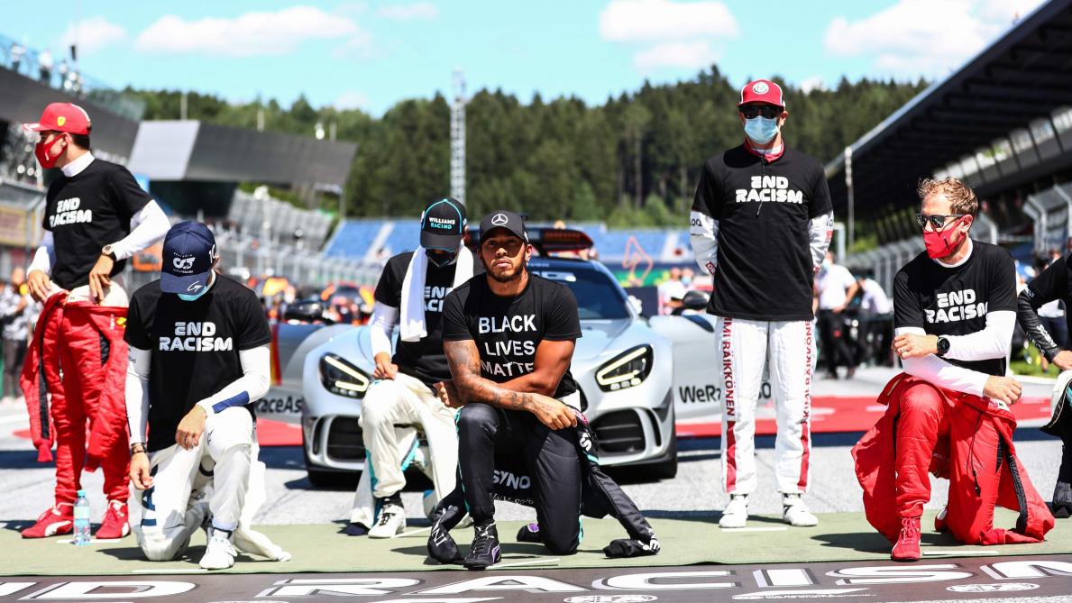 Black Lives Matter: 14 pilotes mettent un genou à terre avant le départ du  Grand Prix de F1 dimanche