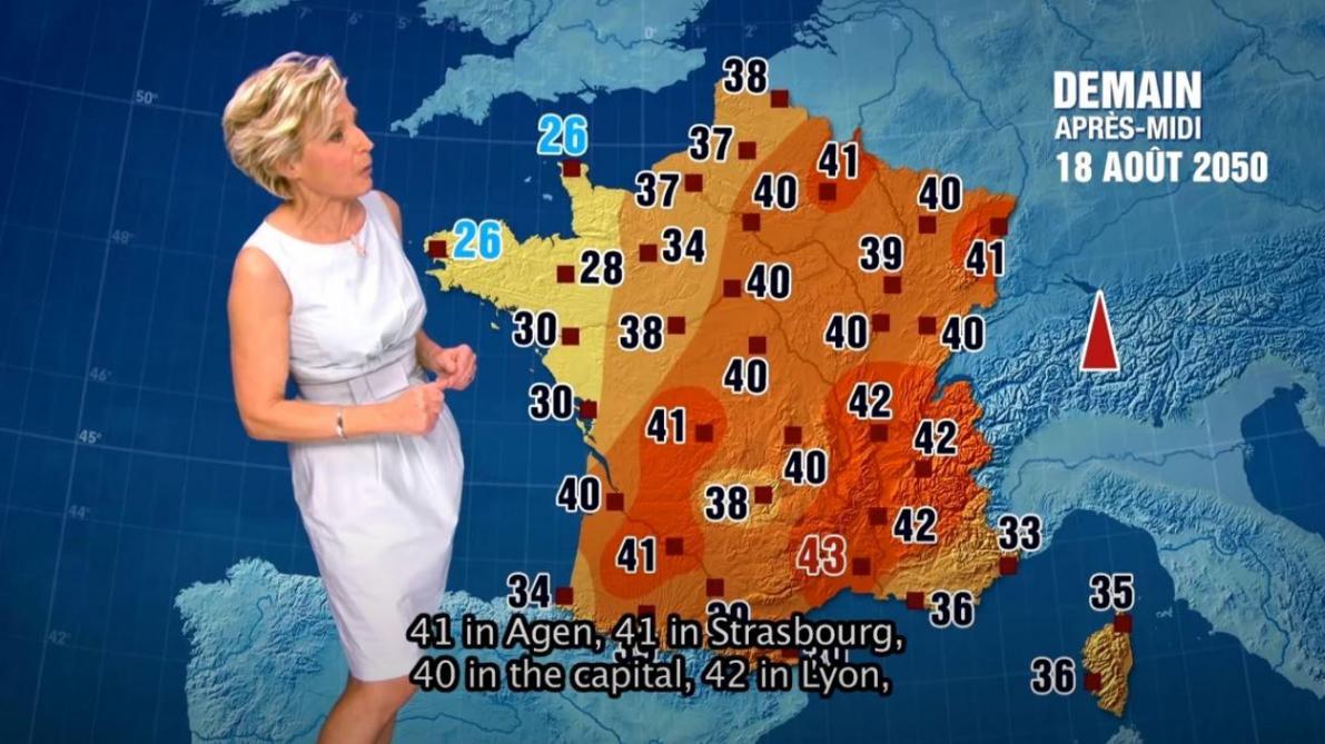 La fausse météo d’Évelyne Dhéliat pour 2050 devient réalité dès aujourd’hui
