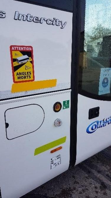 L.170 x H.250 Lot de 3 Autocollant waterproof Angles morts sur les v/éhicules lourds Bus Car Autocar