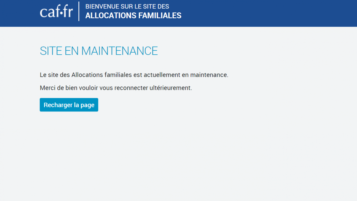 pourquoi il est impossible de se connecter a son espace personnel sur le site de la caf ce lundi