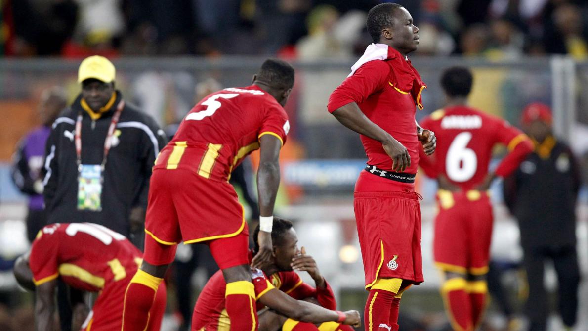 La déception immense des «Black Stars» après la séance de tirs au but perdue face à l’Uruguay.