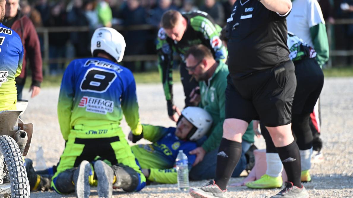 Un joueur blessé lors de la rencontre de motoball entre Vitryle