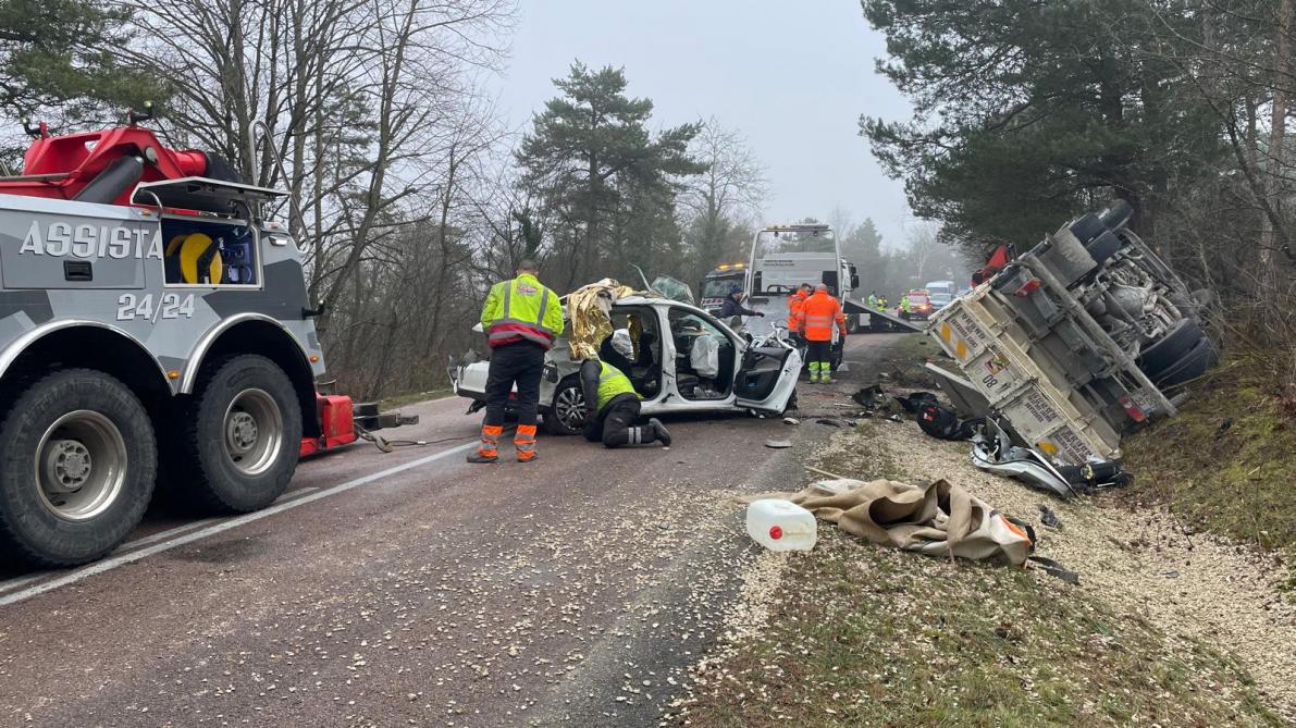 Accident ce mercredi matin sur la RD442 entre Échemines et Le Pavillon- Sainte-Julie