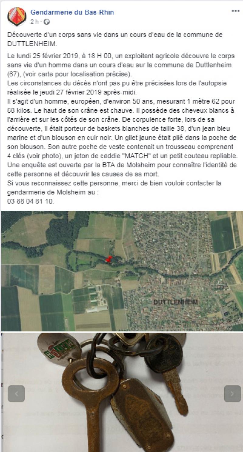 Alsace Un Corps A été Retrouvé Dans Un Cours Deau Un