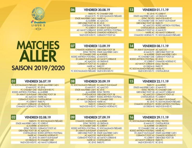 Les cinq dates à retenir pour le rc. Le calendrier complet de la saison 2019-2020 de Ligue 2 ...