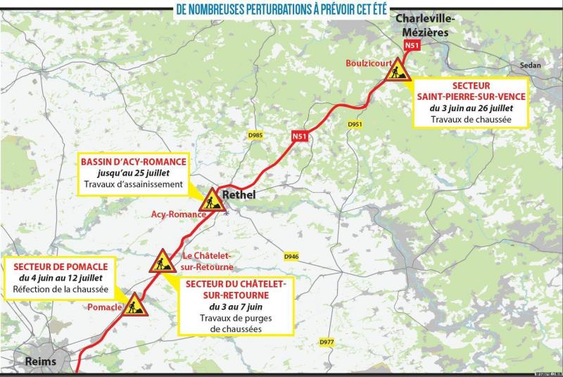 Une Galere Reelle Mais Temporaire Sur La Rn51 Entre Rethel Et Reims