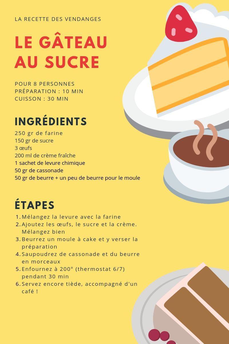 La Fiche Recette Des Vendanges Le Gateau Au Sucre