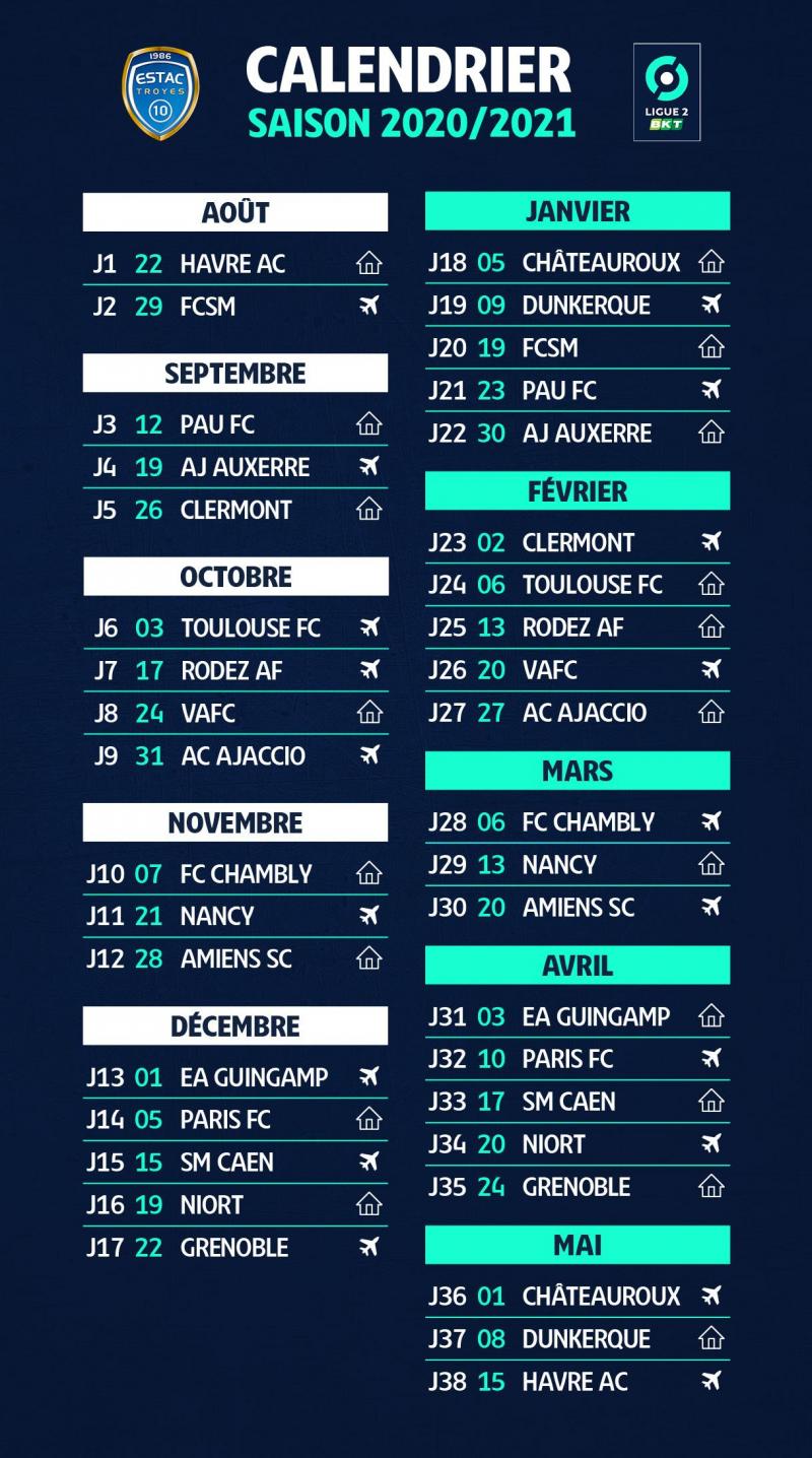 Découvrez le calendrier de l’Estac pour la saison 2020-2021
