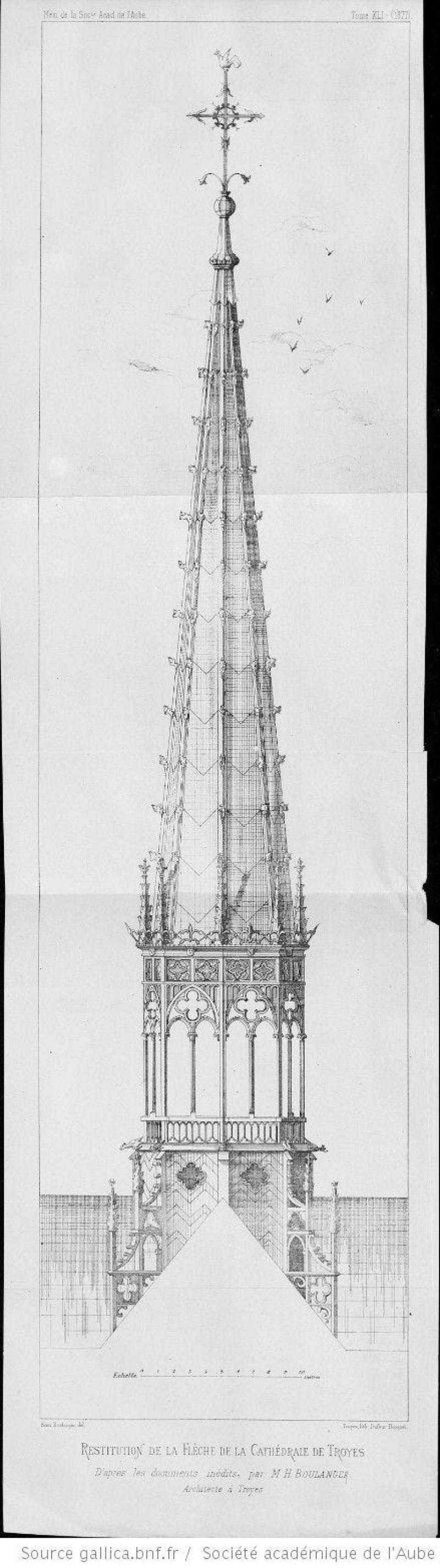 Frappée par la foudre en 1700 la cathédrale de Troyes perd ...