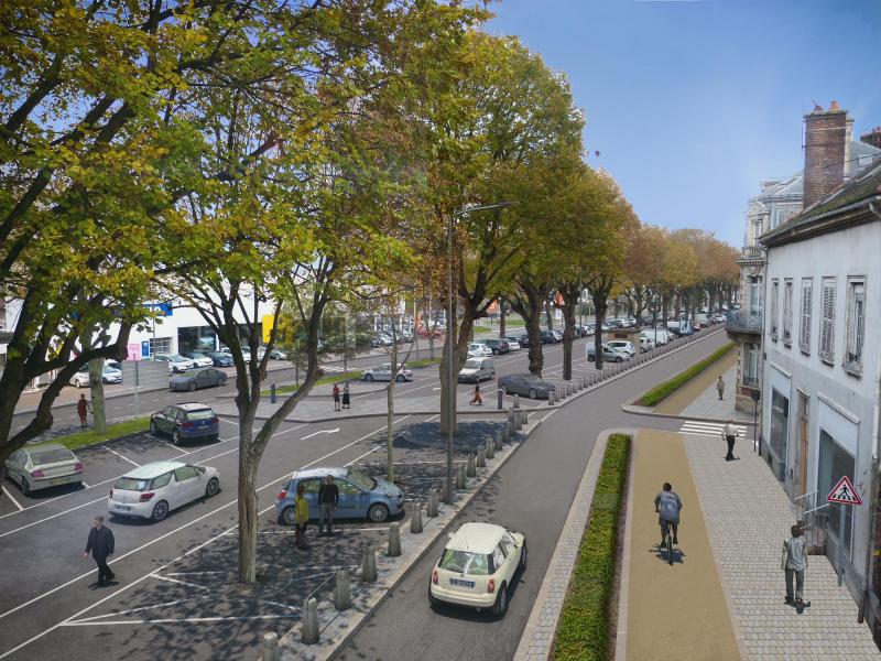 Only the inner perimeter of Boulevard Danton will drastically reduce its space dedicated to cars.