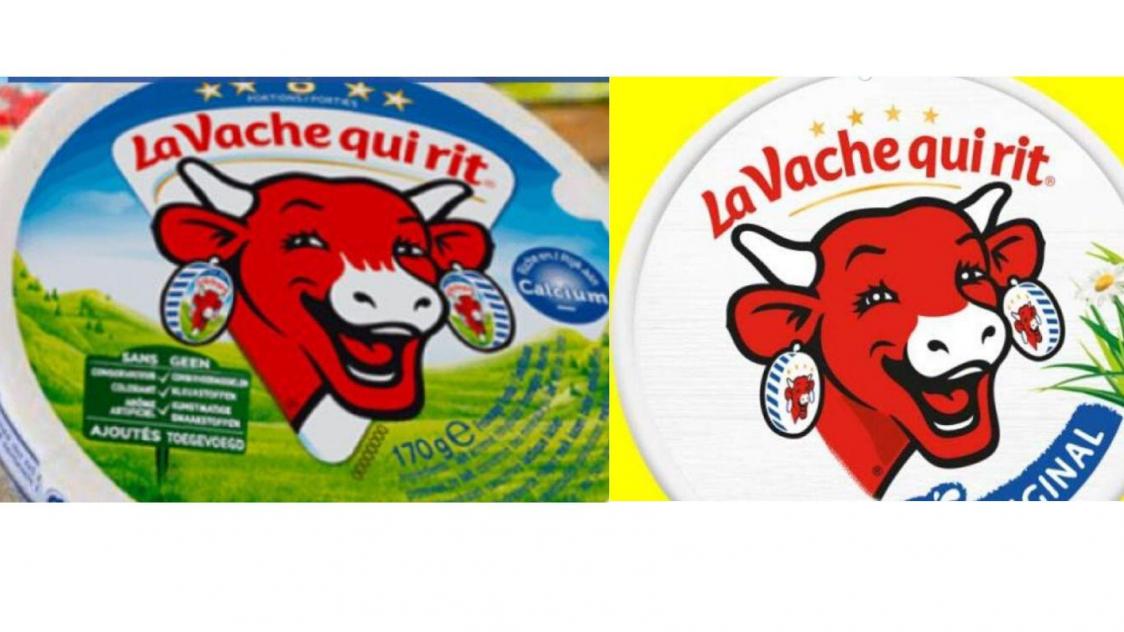 Le nouveau logo, situé à droite de la photographie, est trouvable en rayon en France depuis quelques semaines.