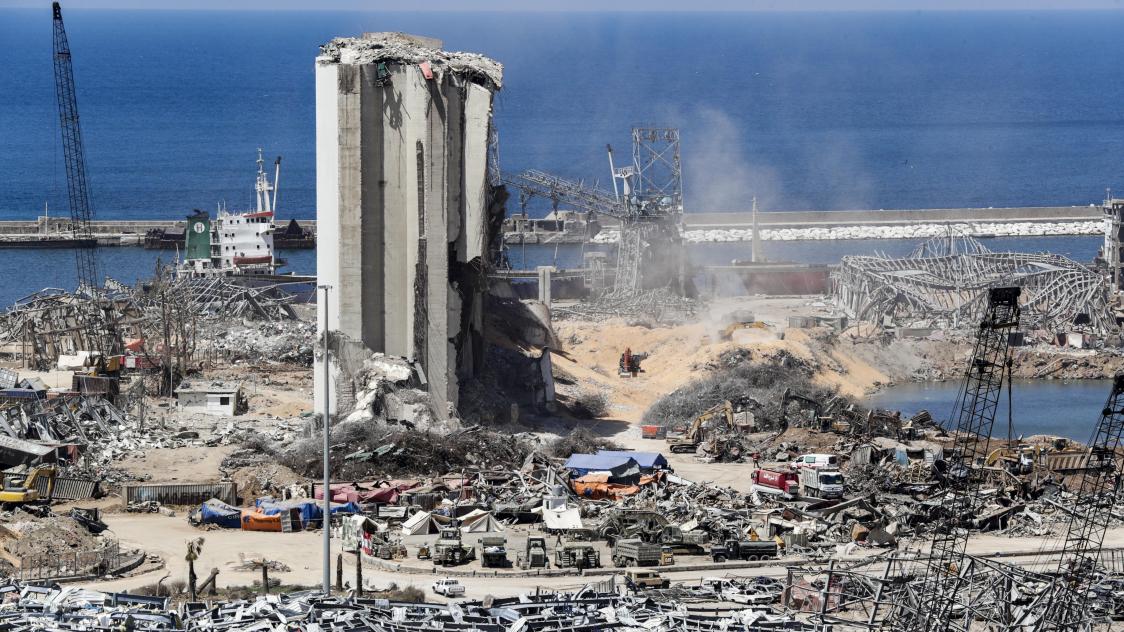 Le port de Beyrouth après l’explosion en 2020.