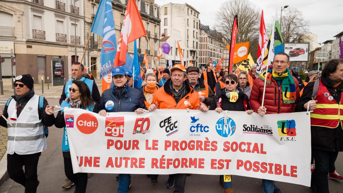 2000 personnes étaient dans la rue à Troyes le 10 mars dernier pour protester contre la réforme des retraites.