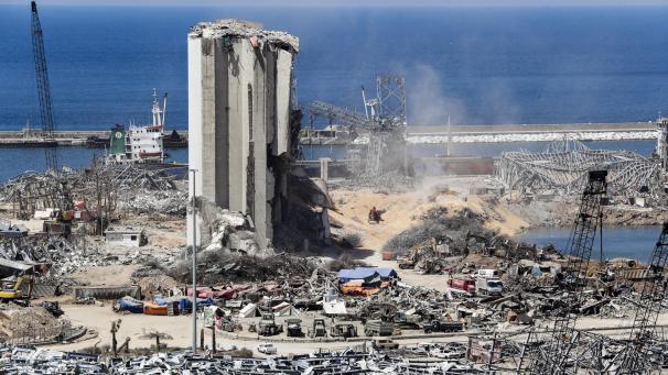 Le port de Beyrouth après l’explosion en 2020.
