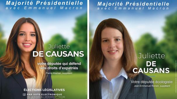 Juliette de Causans en campagne en 2023, versus Juliette de Causans en campagne en 2022.