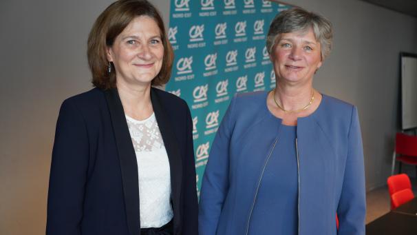 Laure Lesme-Berthomieux, directrice générale, et Christine Gandon, présidente, ont tenu la réunion annuelle d’information du Crédit Agricole le 25 mai à Reims.