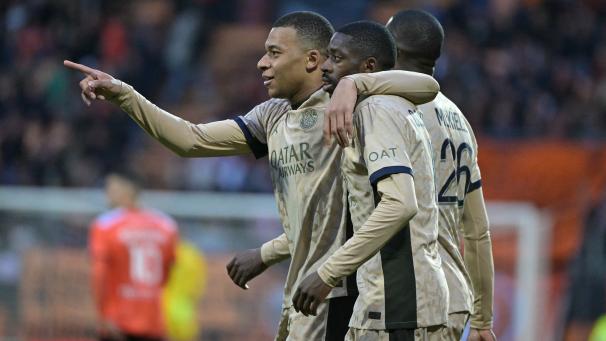 Auteurs d’un doublé, Kylian Mbappé et Ousmane Dembélé ont rapproché le PSG du titre.