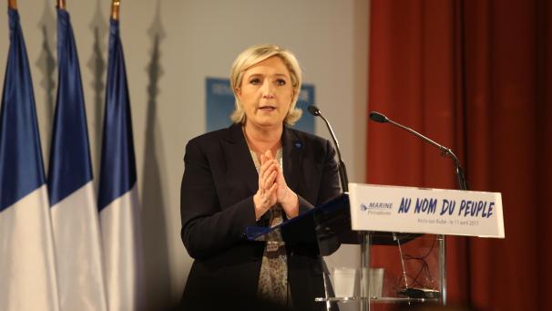Marine Le Pen lors de son dernier passage dans l’Aube,
à Arcis-sur-Aube, lors de la campagne présidentielle de 2017.