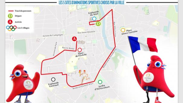 Le parcours dans Soissons a été déterminé par Paris 2024 après repérages. La ville a décidé de créer cinq mini-villages olympiques à proximité de ce parcours.