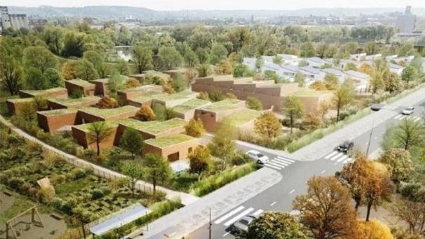 Voici une vue aérienne illustrant l’esprit du futur écoquartier situé à deux pas de Soissons.