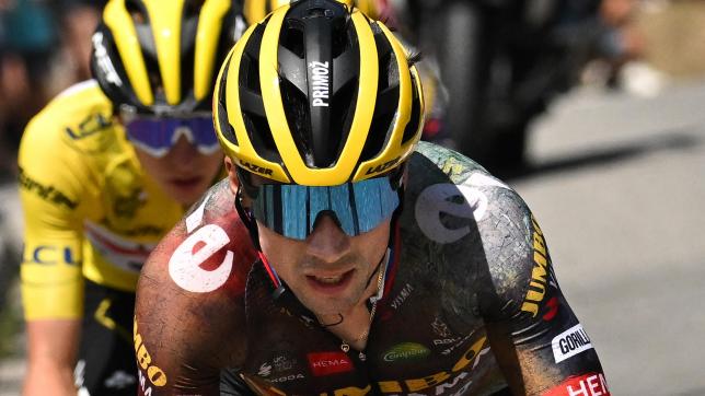 Primoz Roglic en action sur le dernier Tour de France, le 13 juillet dans les Alpes. Cette fois, Tadej Pogacar ne risque pas de lui faire de l’ombre.