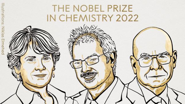 Le trio lauréat du prix Nobel de Chimie 2022.