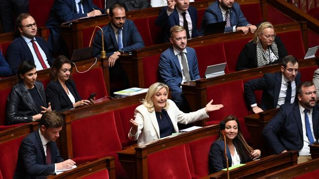 Marine le Pen affirme que le RN va voter la motion de censure de LFI.