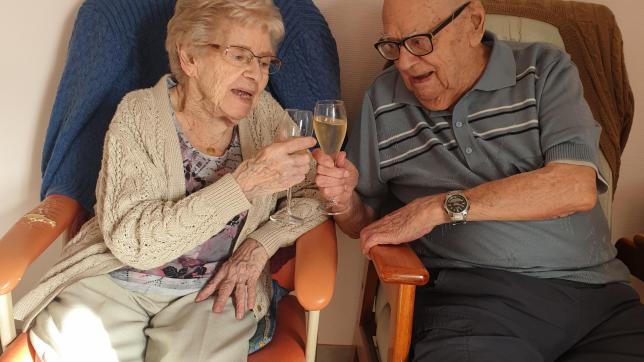 Reinette et Charles Geoffroy ont célébré les 77 ans de leur union.