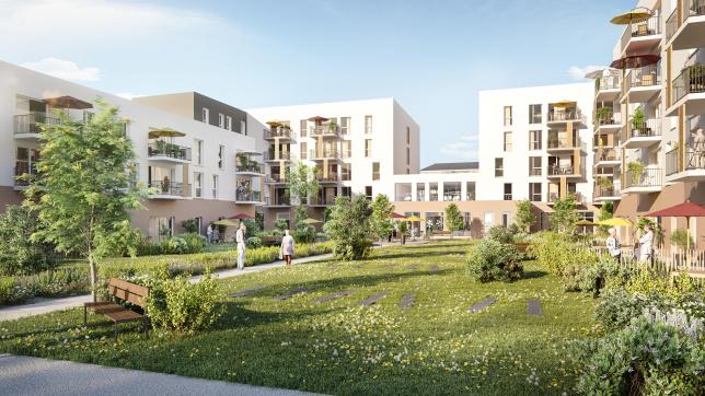 Au cœur de la résidence seniors de services composé de 130 logements, un jardin paysager sera aussi créé, accompagné d’un boulodrome, de bacs potagers hors sol…