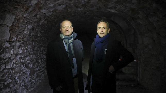 Christophe Prieux, PDG du champagne Gardet, et Olivier Legendre, directeur, lanceront les travaux pour exploiter les caves en début d’année prochaine.
