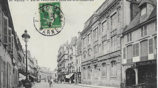 Le 28, rue de Talleyrand à Reims en 1913.