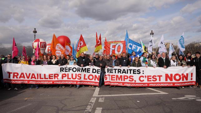 Manifestation contre la réforme des retraites à Paris le 15 mars 2023.