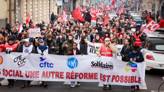 Manifestation contre la réforme des retraites à Reims.