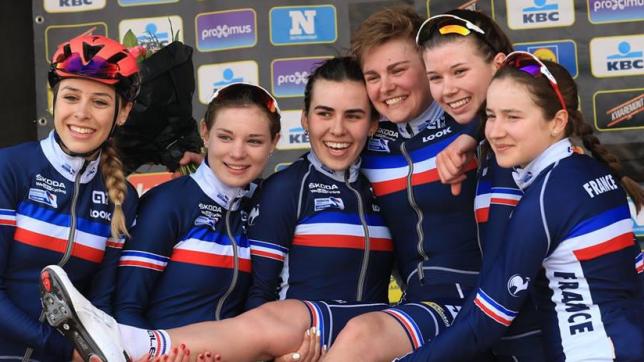 25 mars 2018, Victoire Berteau s’impose au sprint à Wevelgem sous le maillot de l’équipe de France junior. Ce sera le premier gros succès d’une carrière déjà prometteuse.