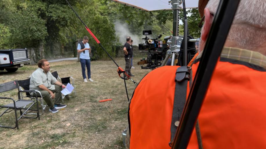 Didier Bourdon et Thierry Lhermitte en tournage à VicsurAisne pour le film « Chasse gardée Didier Bourdon et Thierry Lhermitte en tournage à VicsurAisne pour le film « Chasse gardée