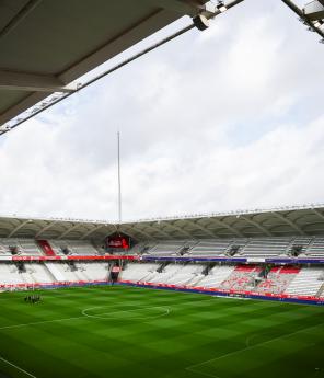 Le calme avant la temp&ecirc;te au stade Delaune, qui accueillera le derby Stade de Reims - Troyes le vendredi 24 octobre.