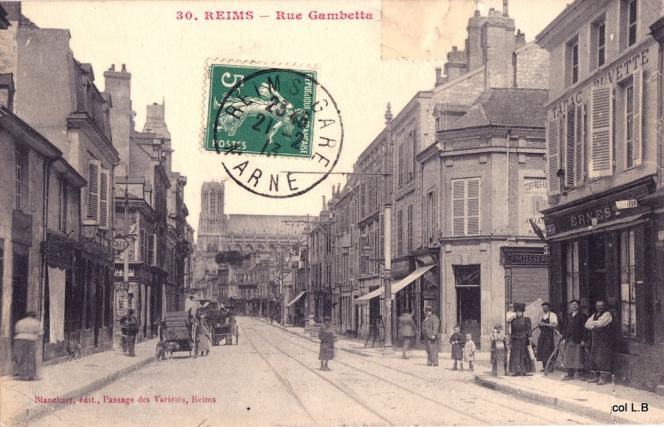 Rue Gambetta &agrave; Reims